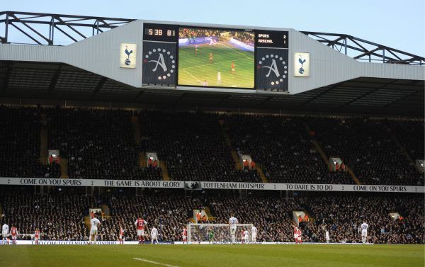 White Hart Lane shows Tottenham leading Arsenal 2-1 in March 2013