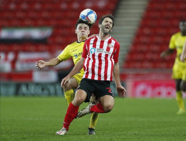 Sunderland's Will Grigg is fouled against Burton