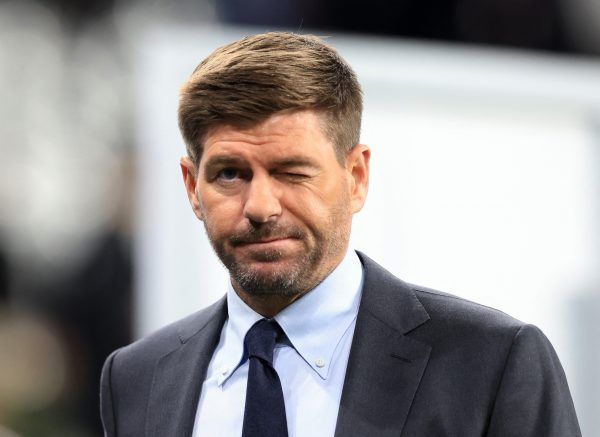Aston Villa manager Steven Gerrard reacts after the game